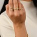 Χρυσό ανοικτό δαχτυλίδι σταγόνες Κ14 με ζιργκόν